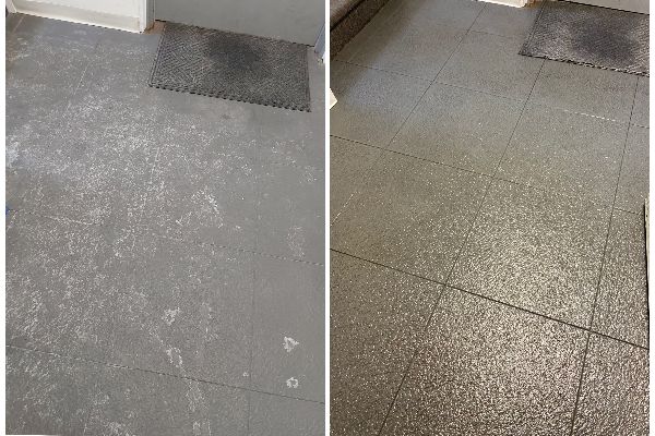Before After of Salt Stains on Floor Cleaned Up 1